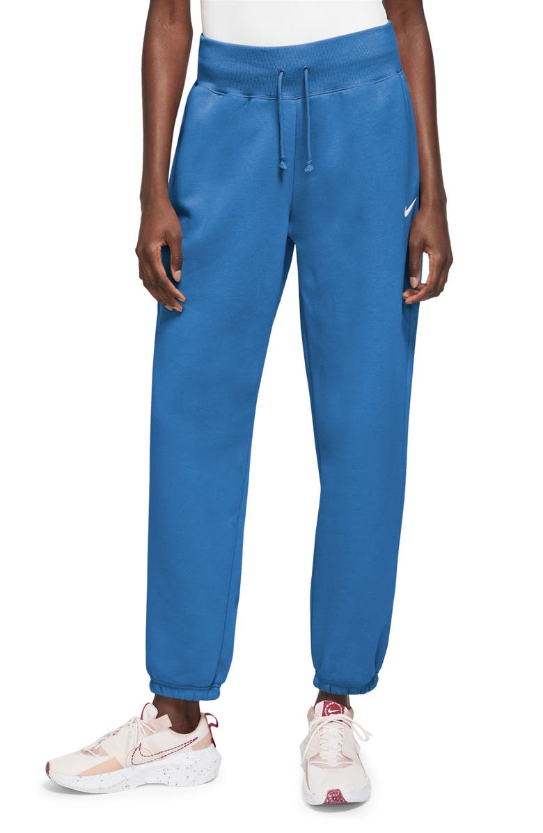 Nike Sportswear Phoenix High Waist Fleece Sweatpants, Main, color, Star Blue/ Sail