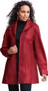 Roaman's Plus Size A Line Leather Jacket