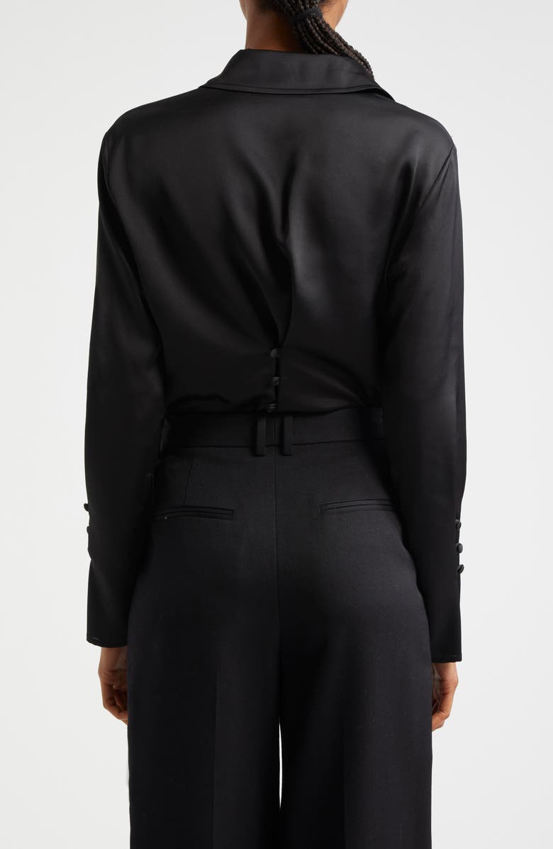 Emporio Armani Back Button Satin Shirt, Alternate, color, 