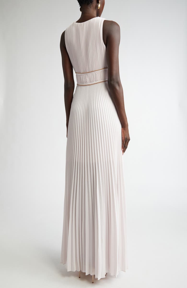 ST. JOHN Pleated Sleeveless Crepe Gown, Alternate, color, Primrose