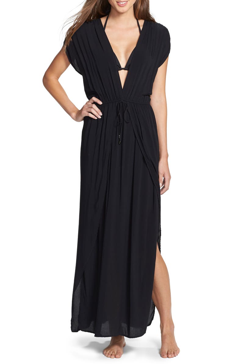 Elan Deep V-Neck Cover-Up Maxi Dress, Main, color, 