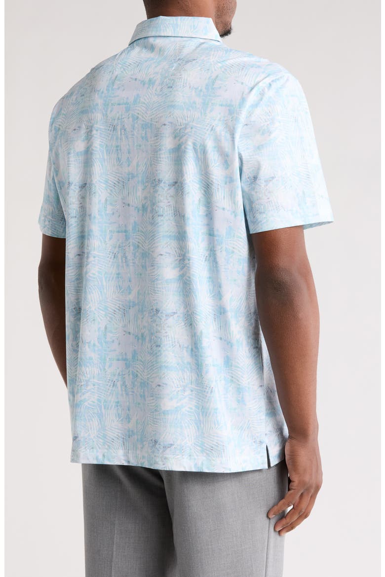 Victor Floral Print Polo, Alternate, color, TURQUOISE