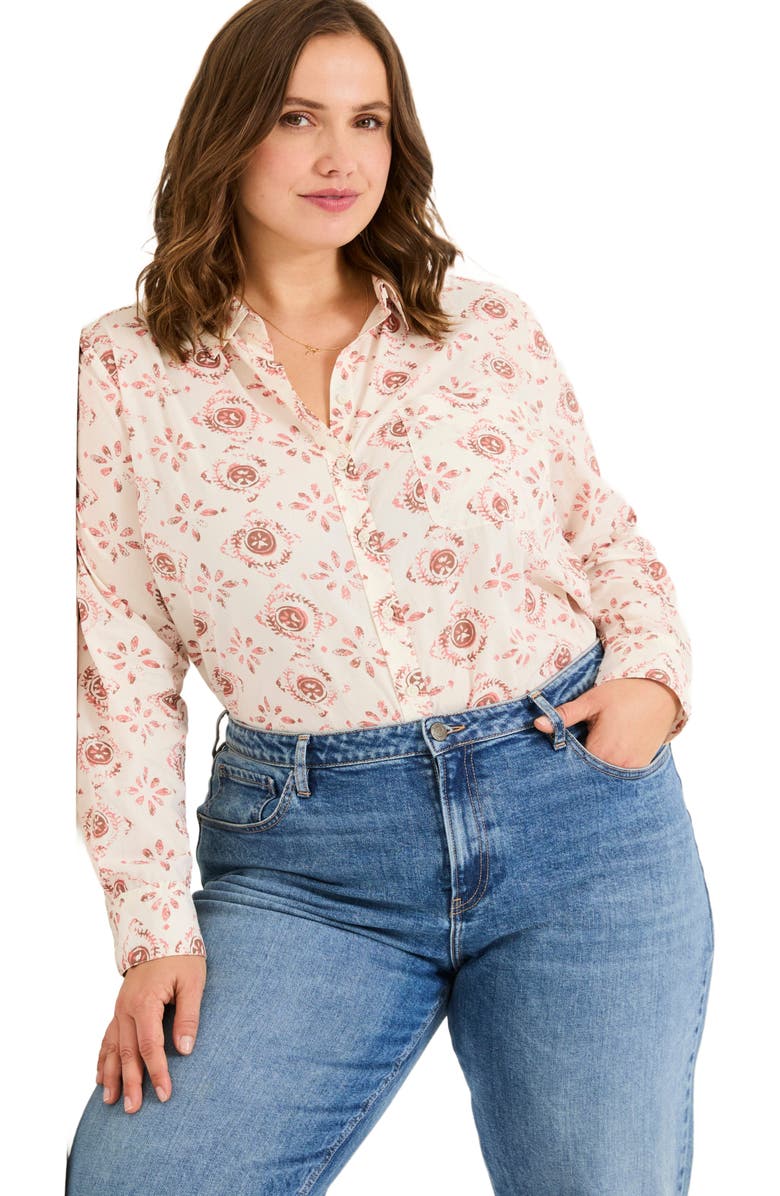 FatFace Plus Size Olivia Printed Shirt, Alternate, color, 
