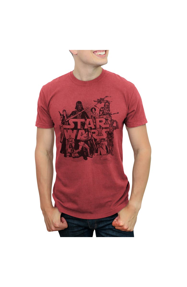 Star Wars Men's Star Wars Retro Favorites Collage Graphic T-Shirt, Main, color, Red Heather