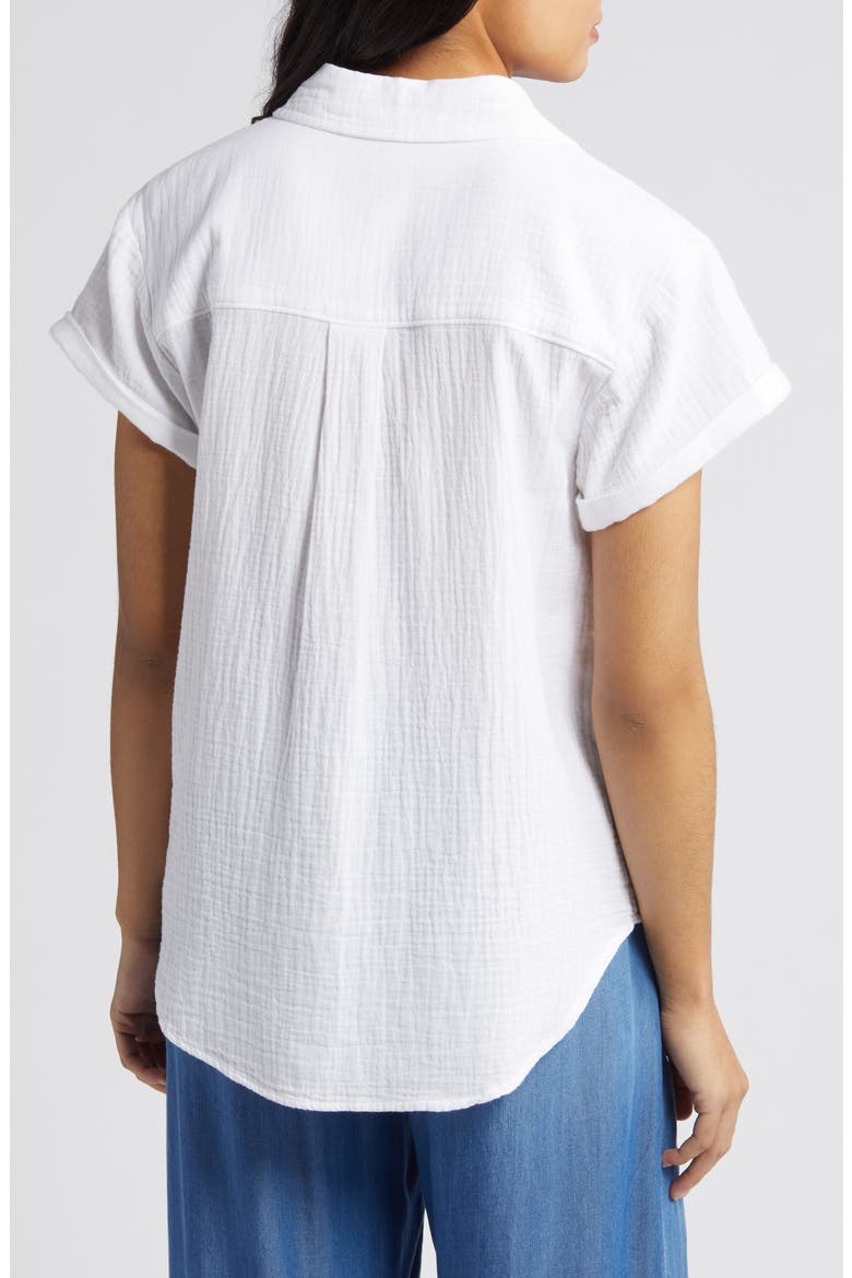 Cotton Gauze Camp Shirt, Alternate, color, WHITE