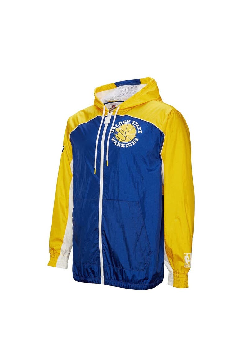 Men's Mitchell & Ness Royal Golden State Warriors Hardwood Classics Big Shot Premium Full-Zip Windbreaker Jacket, Alternate, color, Royal