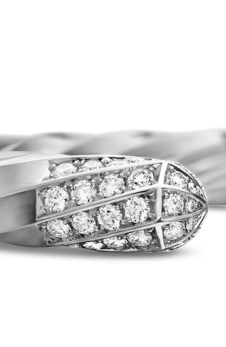 David Yurman Pavé Diamond Cable Edge<sup>™</sup> Bracelet, Alternate, color, Sterling Silver