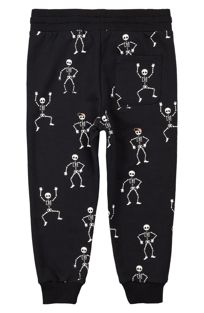MILES THE LABEL Kids' Skeleton Glow in the Dark Cotton Joggers, Alternate, color, 