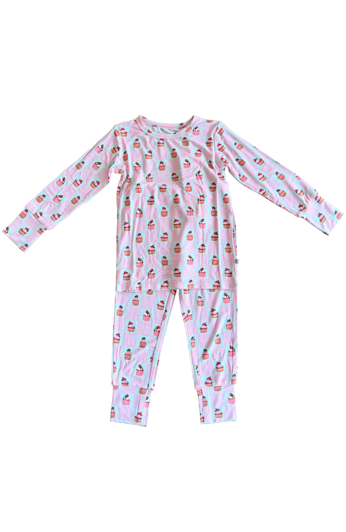 Laree + Co Lillian's Garden Cupcakes 2-piece Long Sleeve Set In Multi