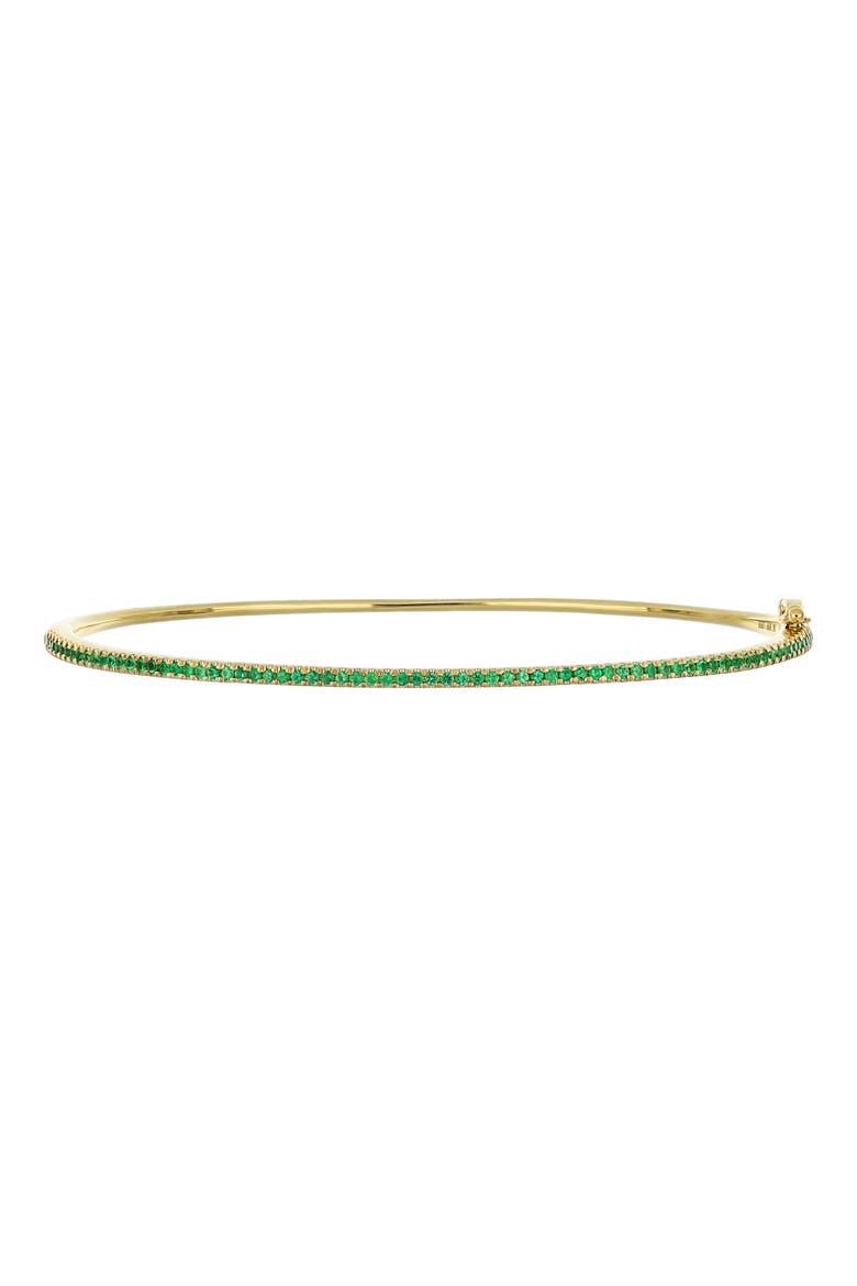 El Mar Stackable 18K Gold & Emerald Bangle (Nordstrom Exclusive), Main, color, 18K YELLOW GOLD