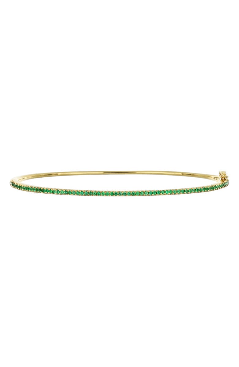 Bony Levy El Mar Stackable 18K Gold & Emerald Bangle, Main, color, 
