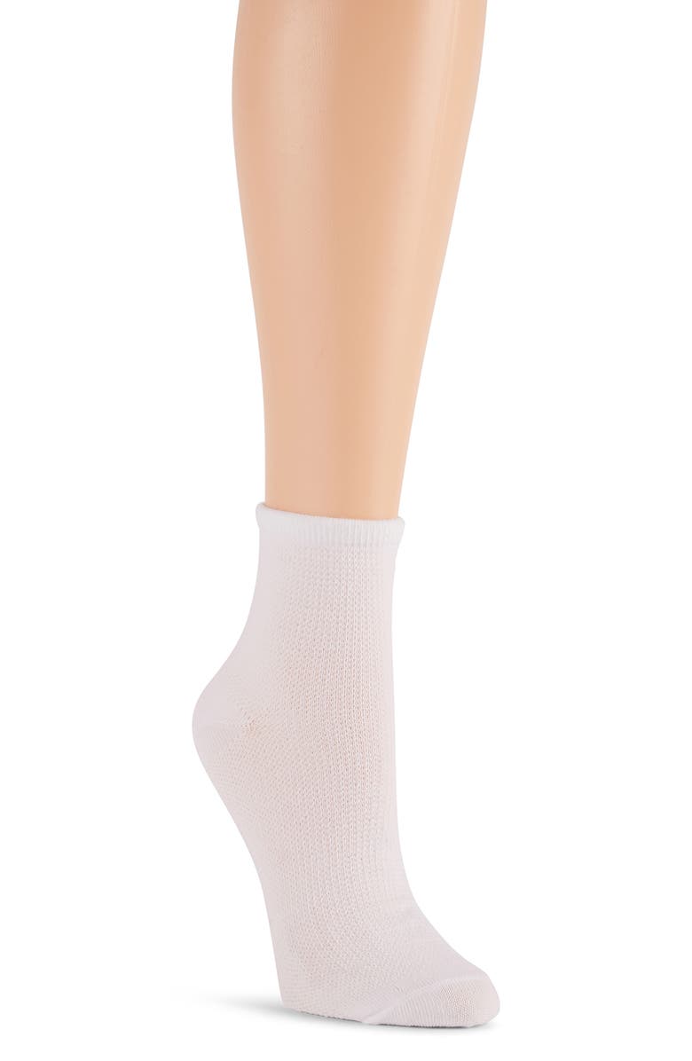 Laundry by Shelli Segal 6-Pack Assorted Lettuce Edge Anklet Socks, Alternate, color, Denim Heather/ White