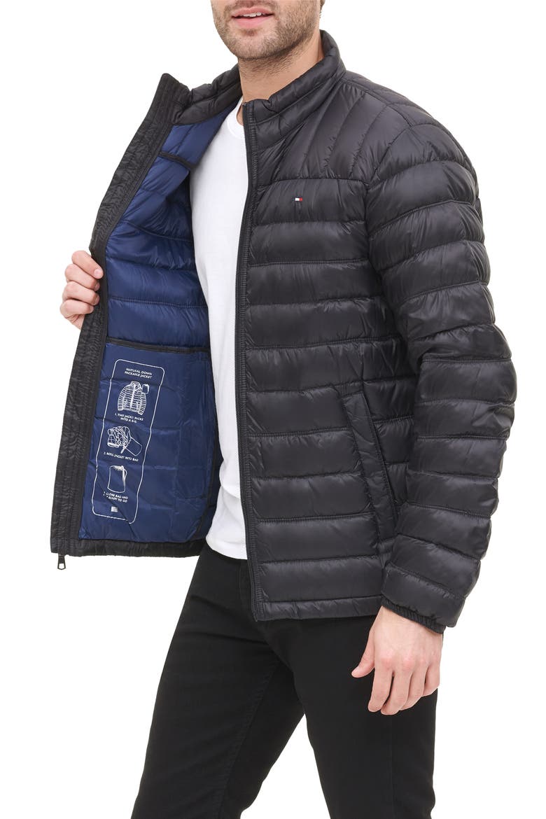 Classic Packable Puffer Jacket, Alternate, color, BLACK