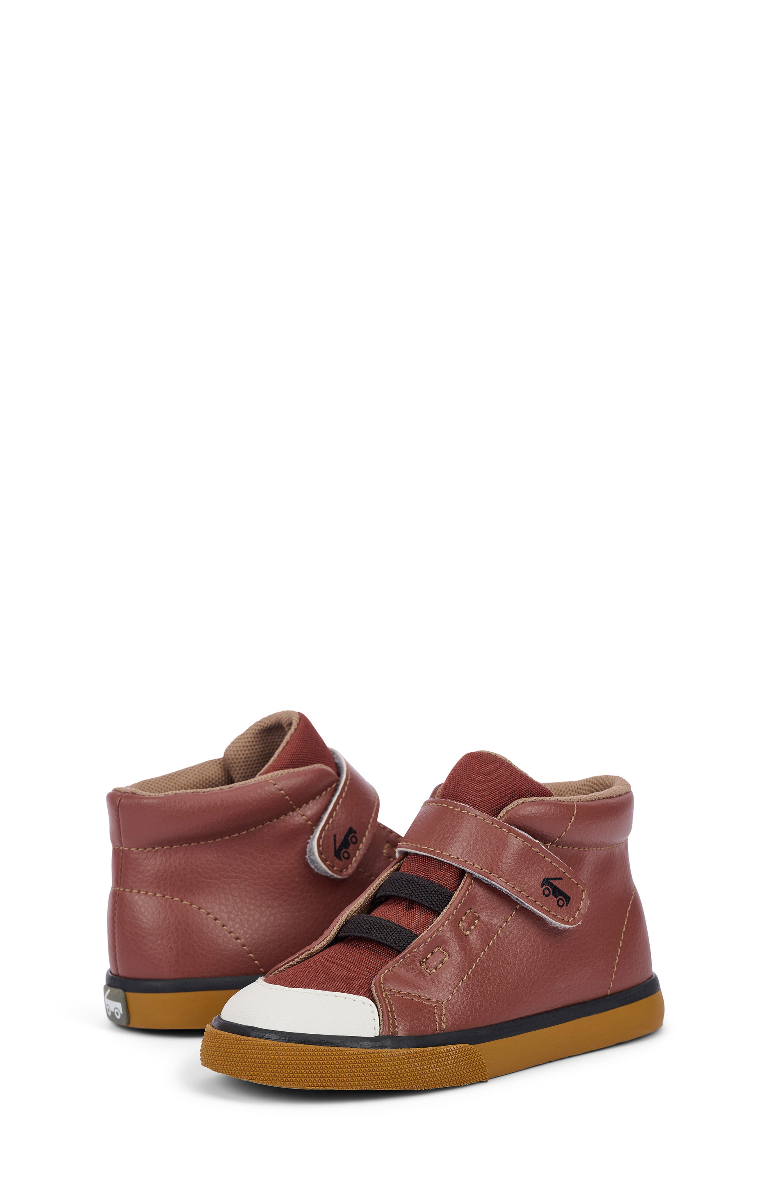 Kids' Drew High Top Sneaker, Alternate, color, BROWN