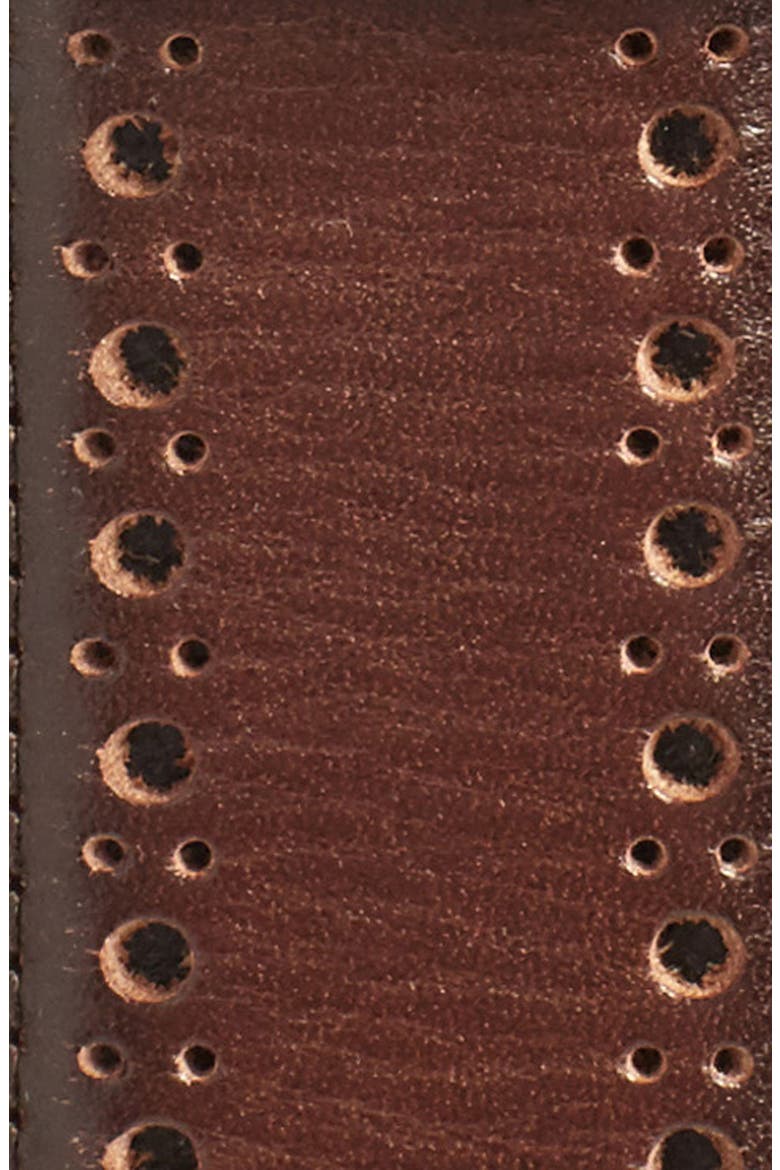 Perforated Leather Belt, Alternate, color, MAHOGANY