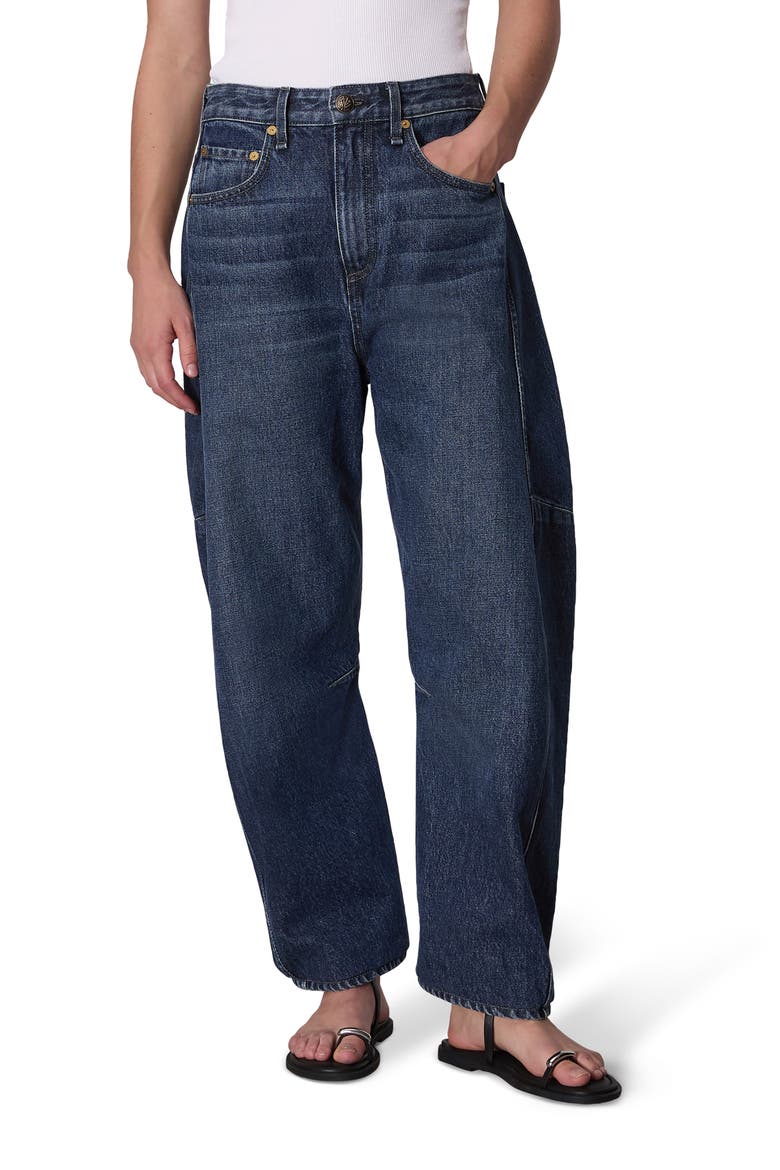 Charlie High Waist Barrel Jeans, Main, color, TEO