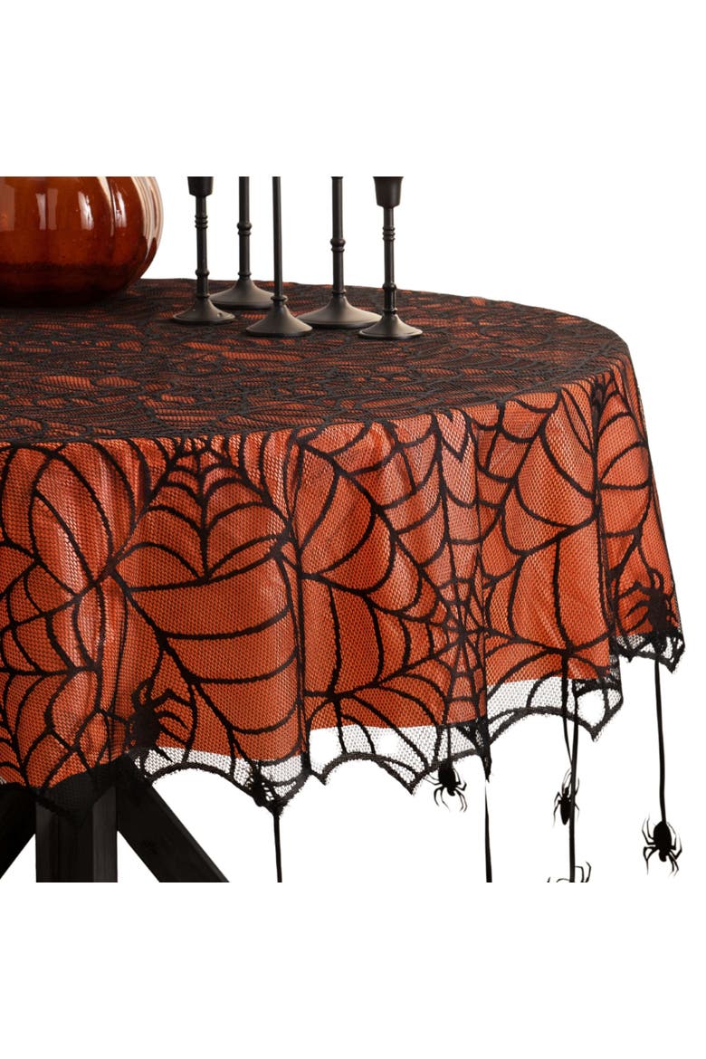 Threadmade Crawling Halloween Spider Lace Lined Tablecloth | Nordstrom
