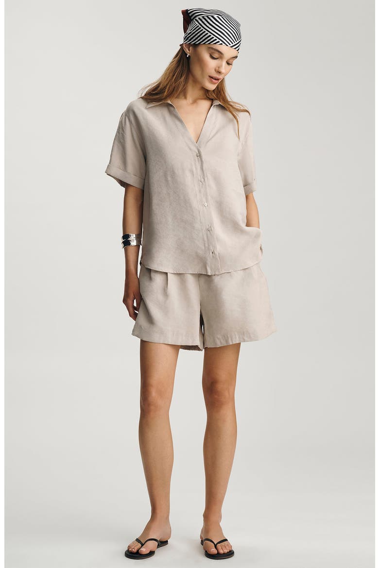 Short Sleeve Modal Blend Shirt, Alternate, color, OYSTER GRAY