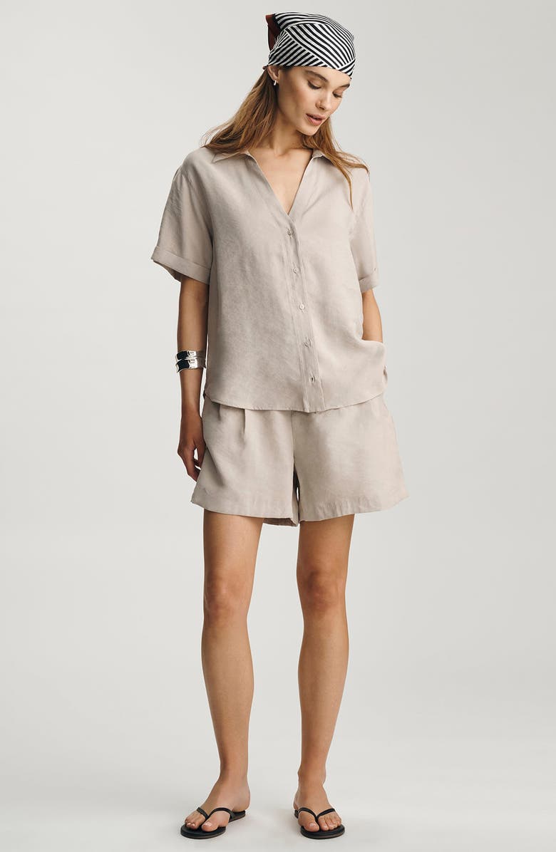 Mavi Jeans Short Sleeve Modal Blend Shirt, Alternate, color, Oyster Gray