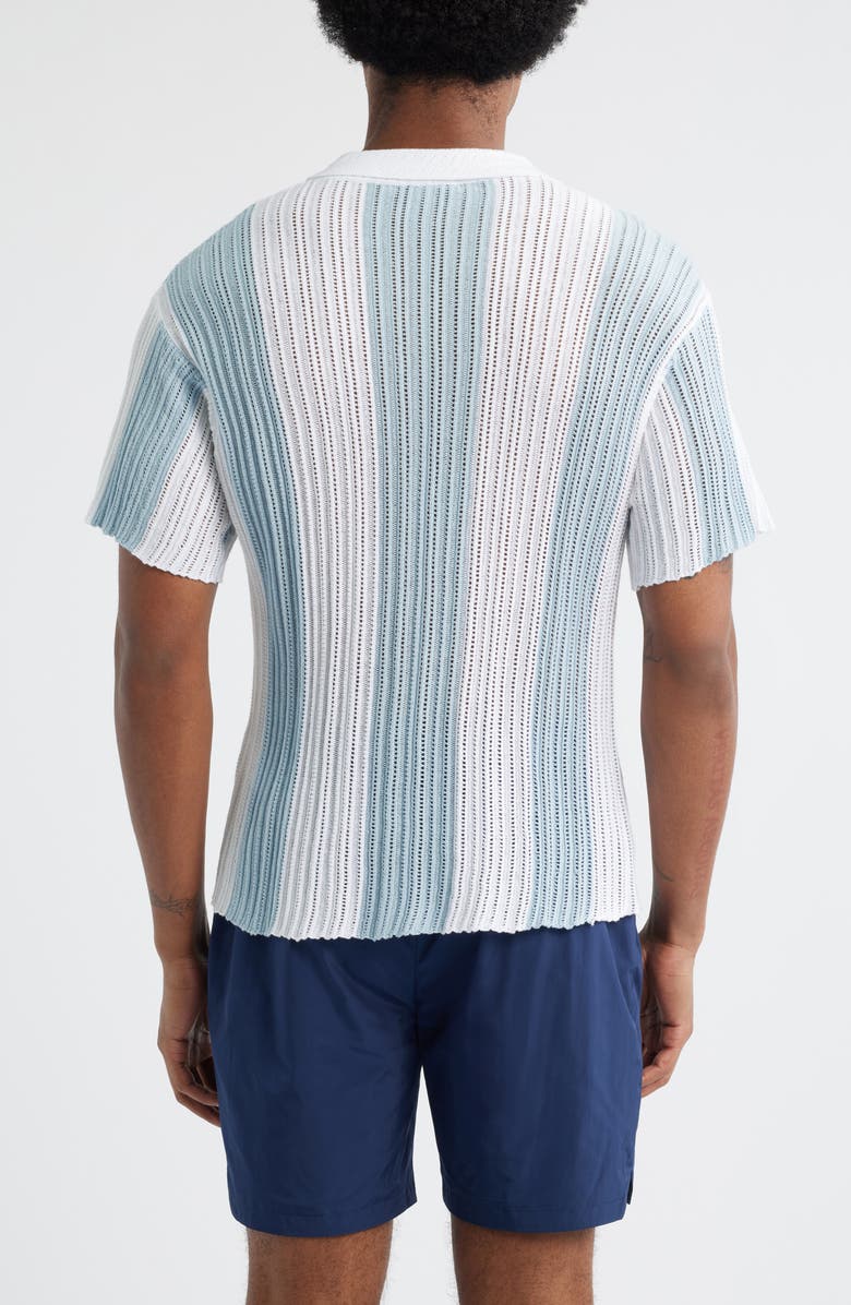 KROST Oversize Stripe Cotton Pointelle Polo, Alternate, color, 