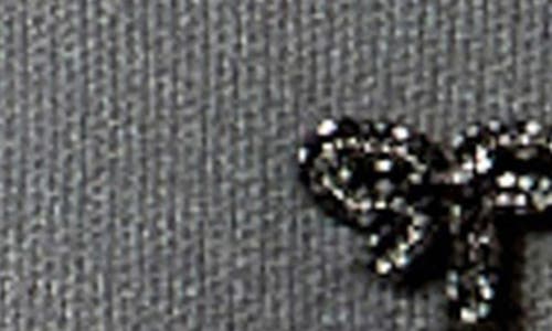 English Factory Embellished Bow Puff Short Sleeve Sweater In Gray