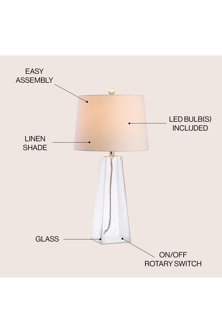 Dylan 28.5" Glass LED Table Lamp, Clear, Alternate, color, Clear