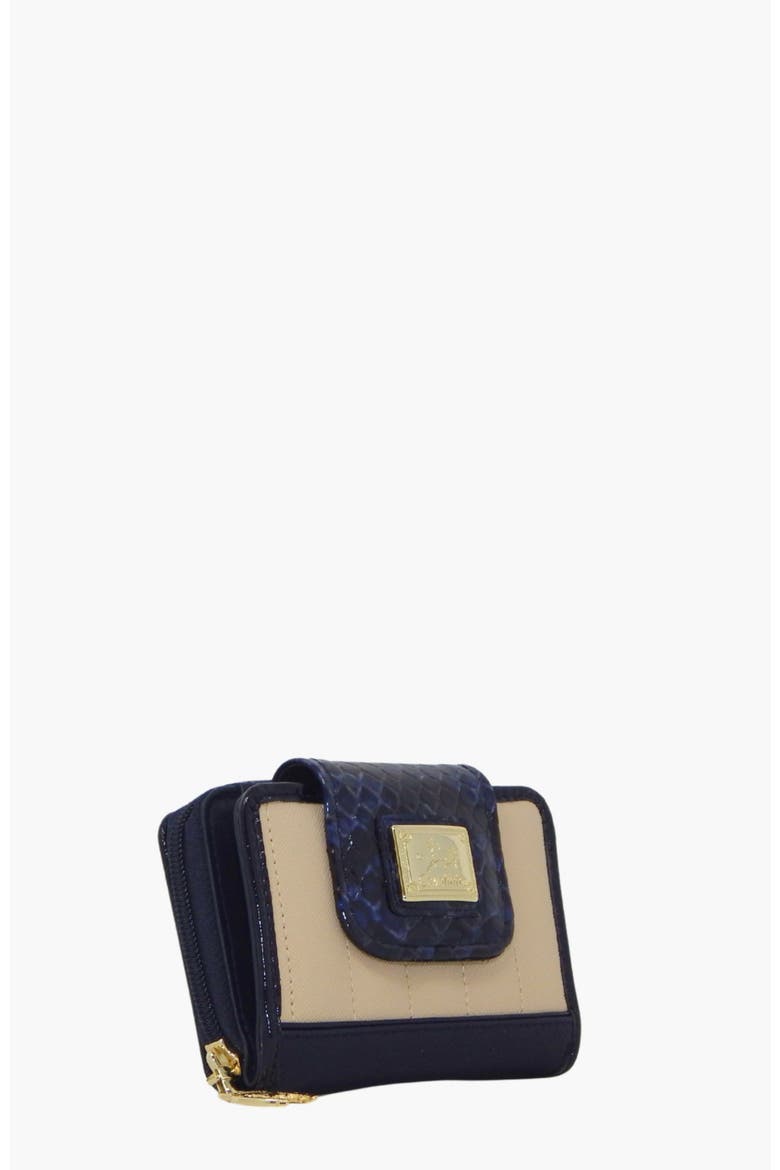 Grace Wallet 218, Alternate, color, Navy / Beige
