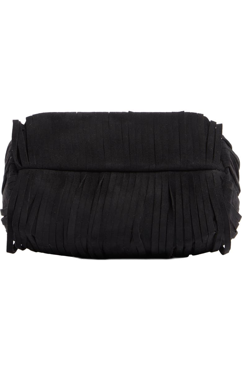 Dolce Vita Fringe Trim Mini Bucket Bag, Alternate, color, Black