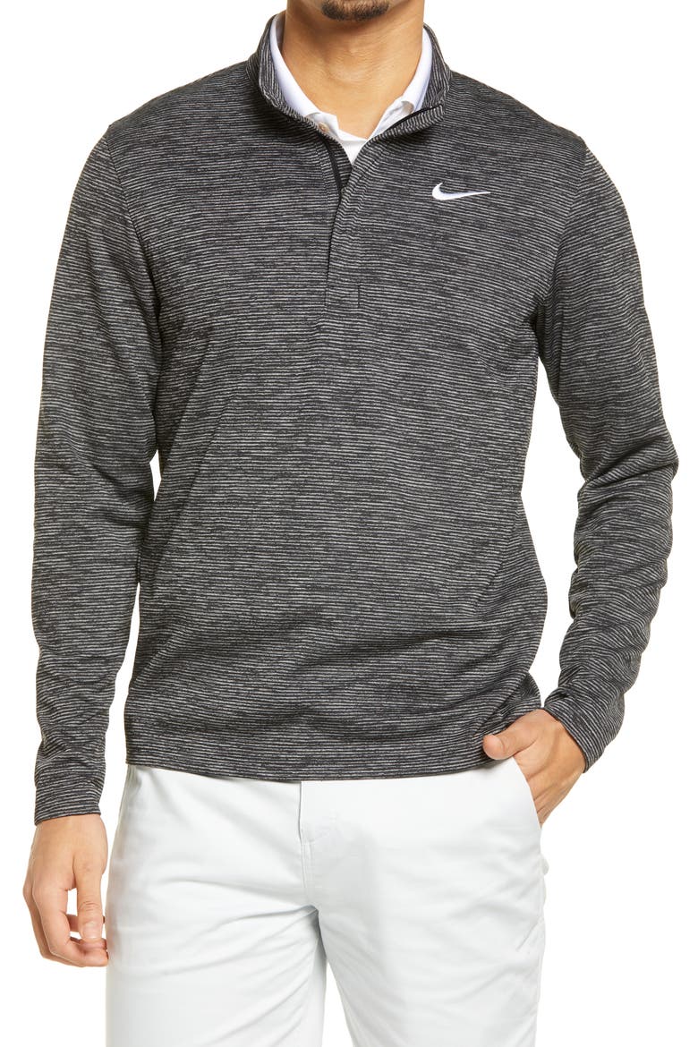 Nike Men's Dri-FIT Victory Quarter Zip Golf Pullover, Main, color, BLACK/ WHITE