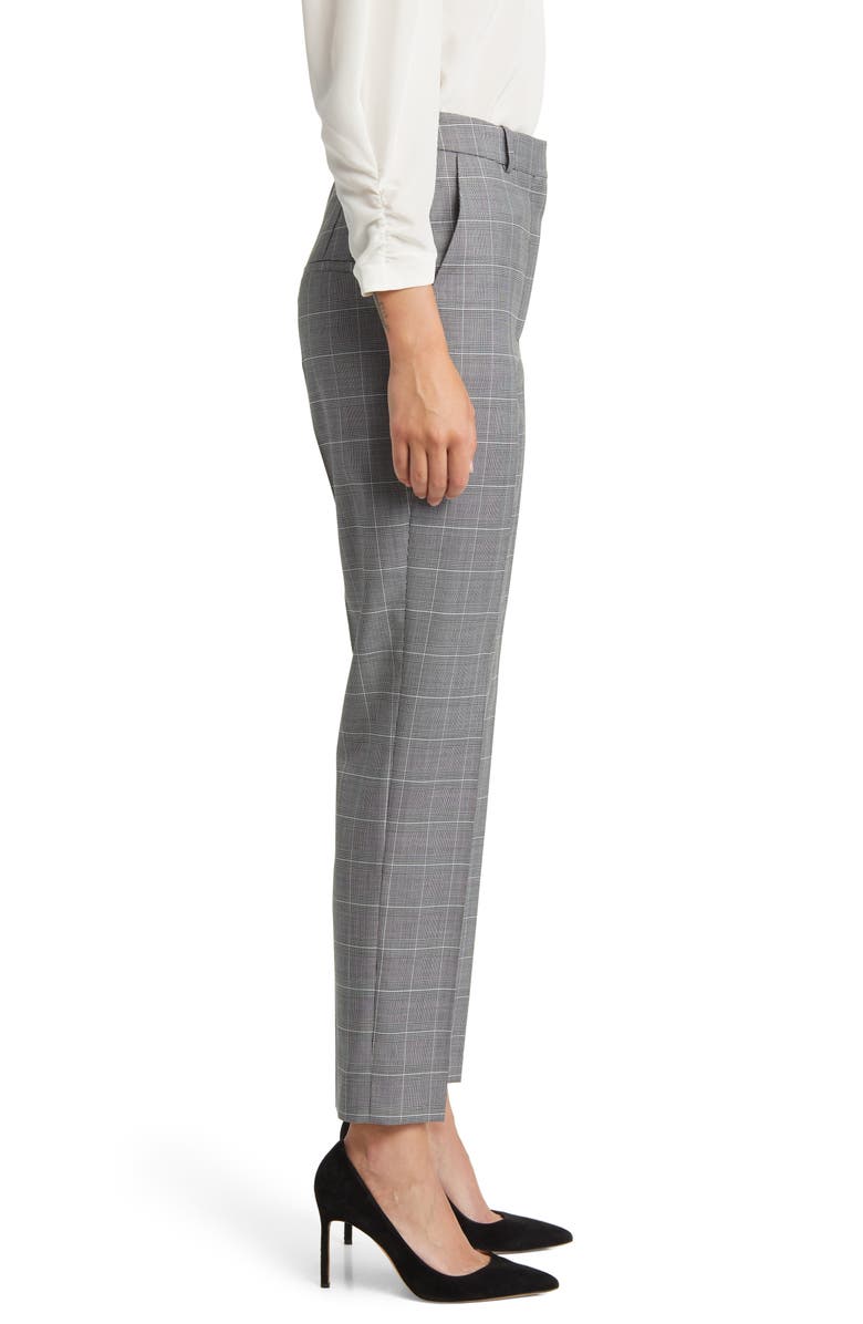 BOSS Tamarina Plaid Virgin Wool Pants, Alternate, color, 