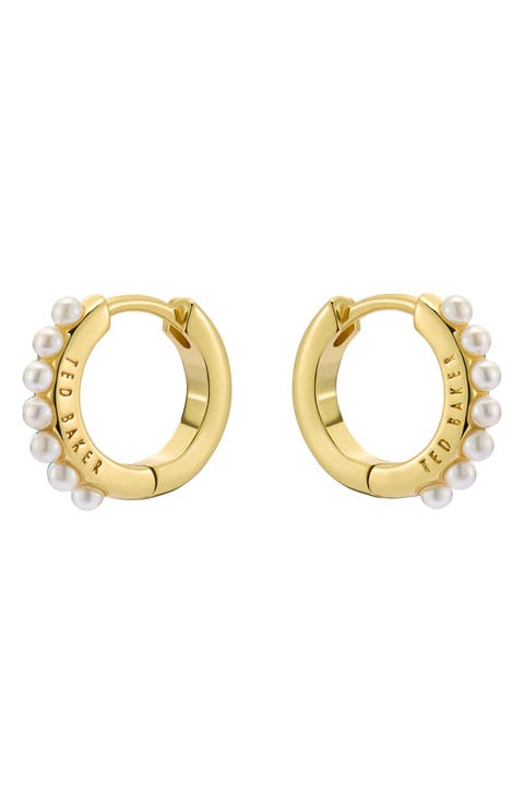 Persia Faux Pearl Huggie Earrings