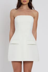 LEAU Solene Strapless Pocket Mini Dress