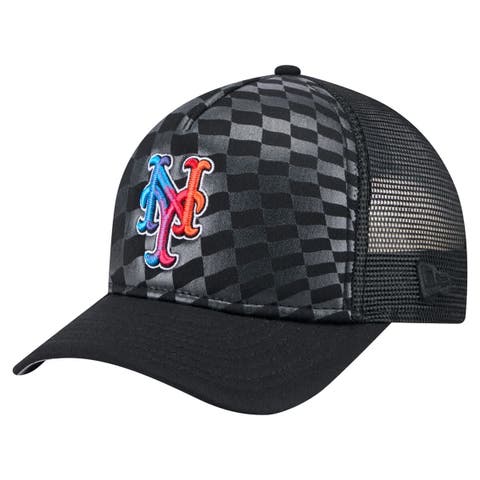 Men's New Era Black New York Mets Gradient 9FORTY A-Frame M-Crown Trucker Adjustable Hat