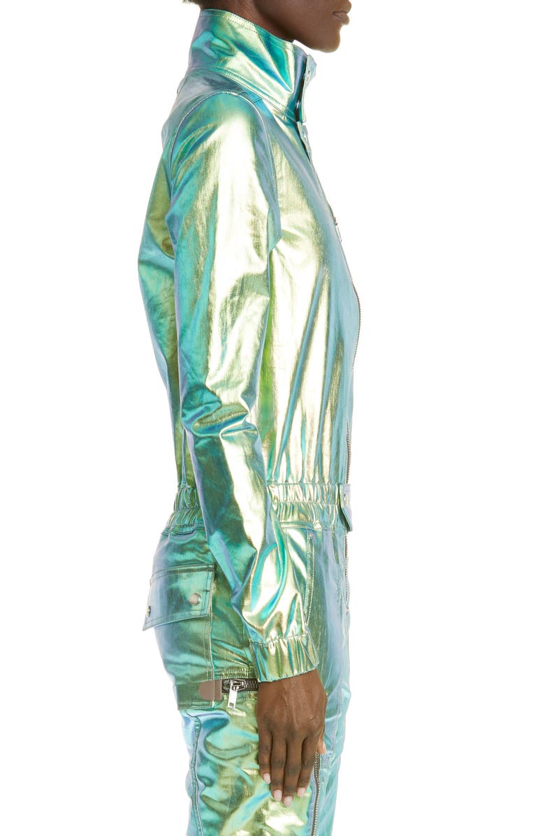 Rick Owens Bauhaus Iridescent Denim Jumpsuit, Alternate, color, 