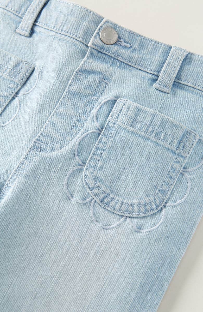 Tucker + Tate Kids' Embroidered Scallop Wide-Leg Jeans, Alternate, color, Light Indigo Wash