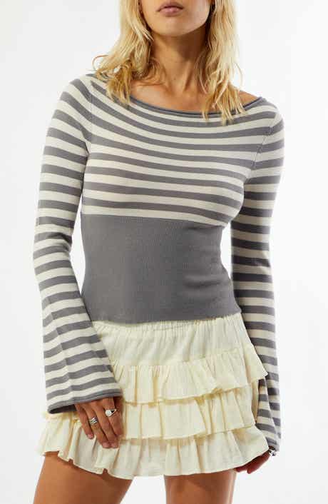 Noa Wide Neck Bell Sleeve Knit Top