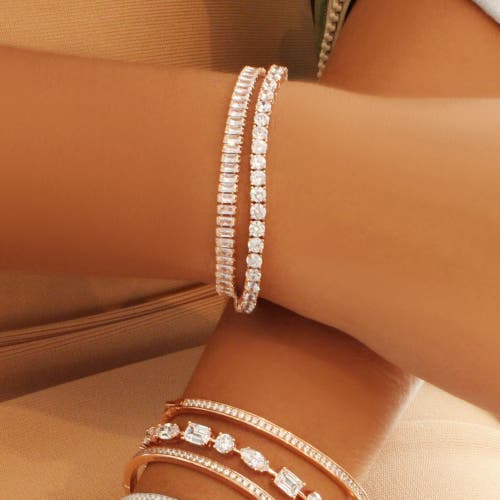 Anna Zuckerman 5 Carat Baguette Bolo Bracelet In 18k Rose Gold