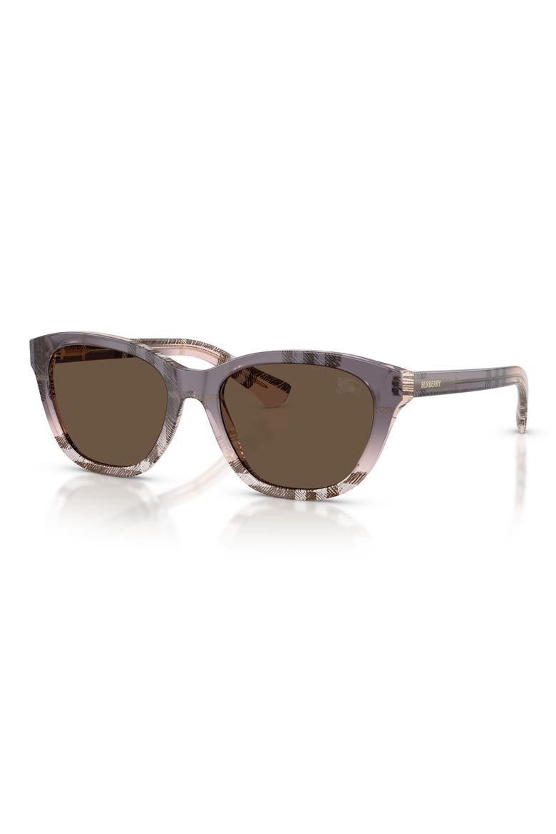 54mm Rectangular Sunglasses, Alternate, color, CHECK GRADIENT ROSE / BROWN