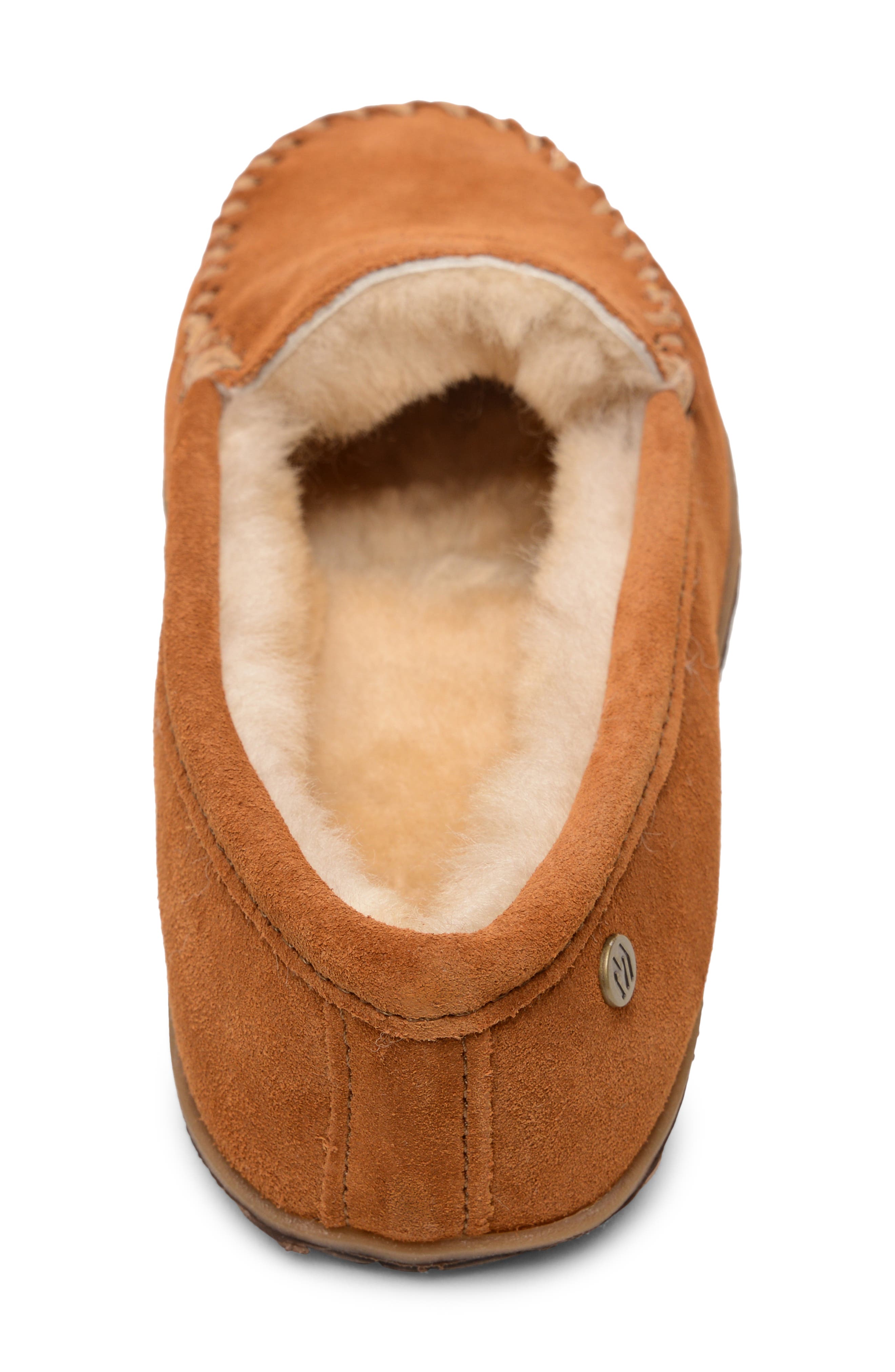 Tobie Water Resistant Genuine Shearling Lined Slipper, Alternate, color, BROWN