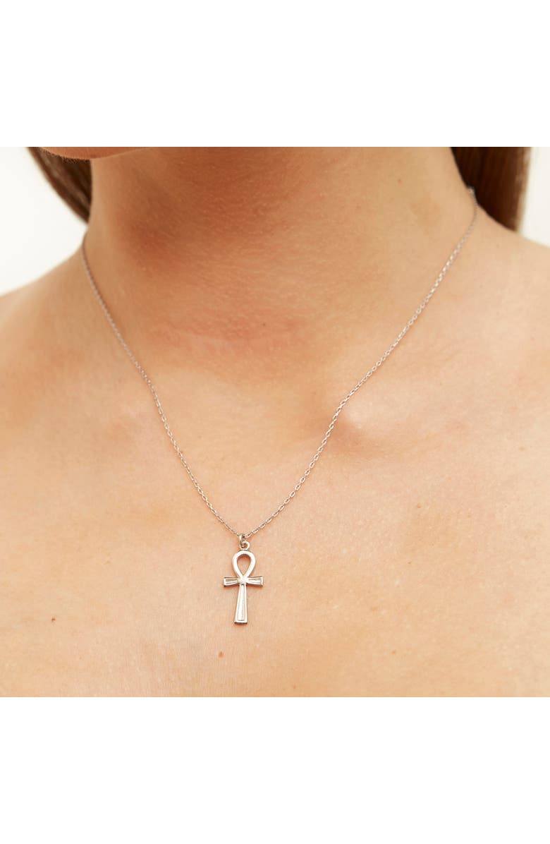 Spero London Sterling Silver Egyptian Ankh Necklace, Alternate, color, Silver