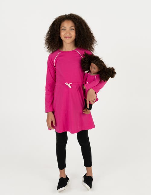 Leveret Girls Bow Tie Dress With Matching Doll Dress In Pink