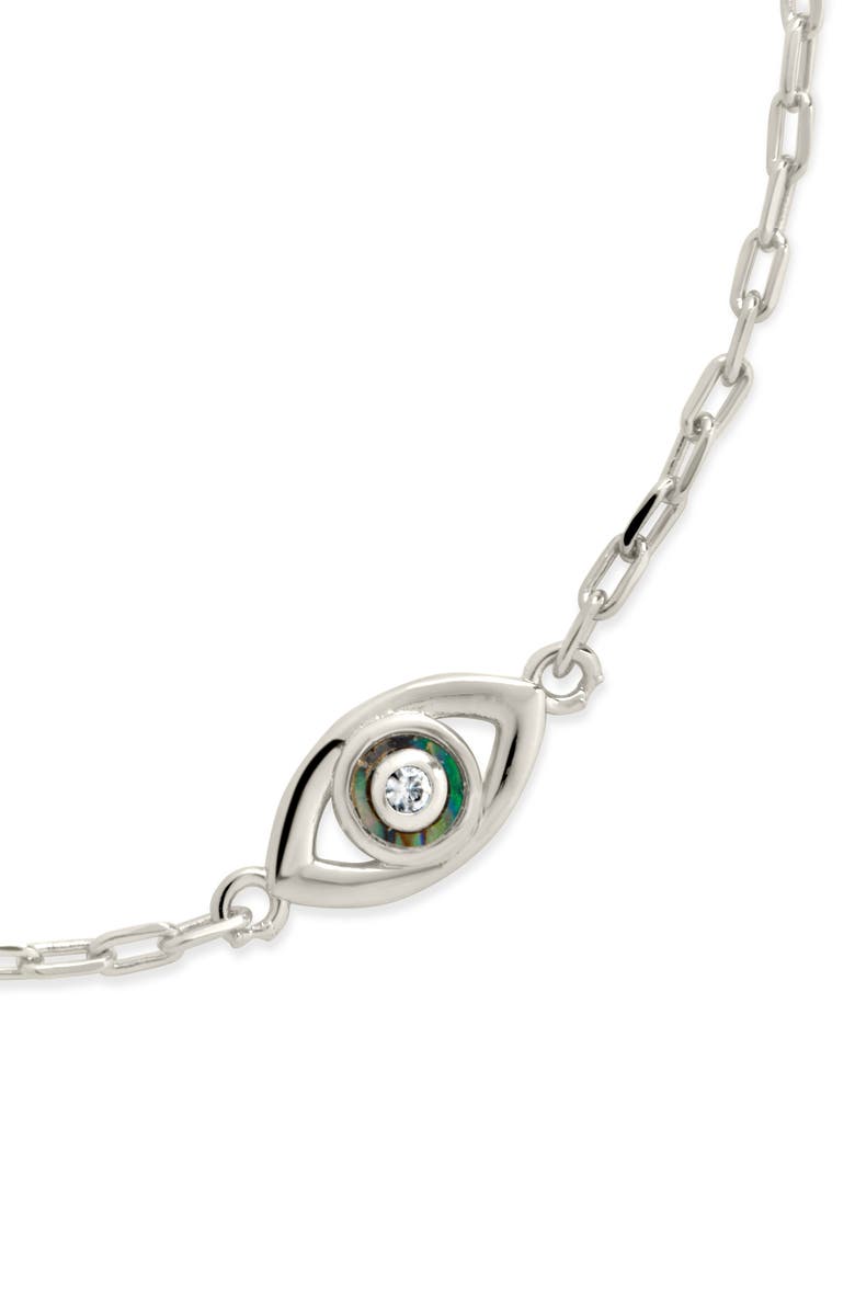 Sterling Forever Leidy Evil Eye Bracelet, Alternate, color, Silver
