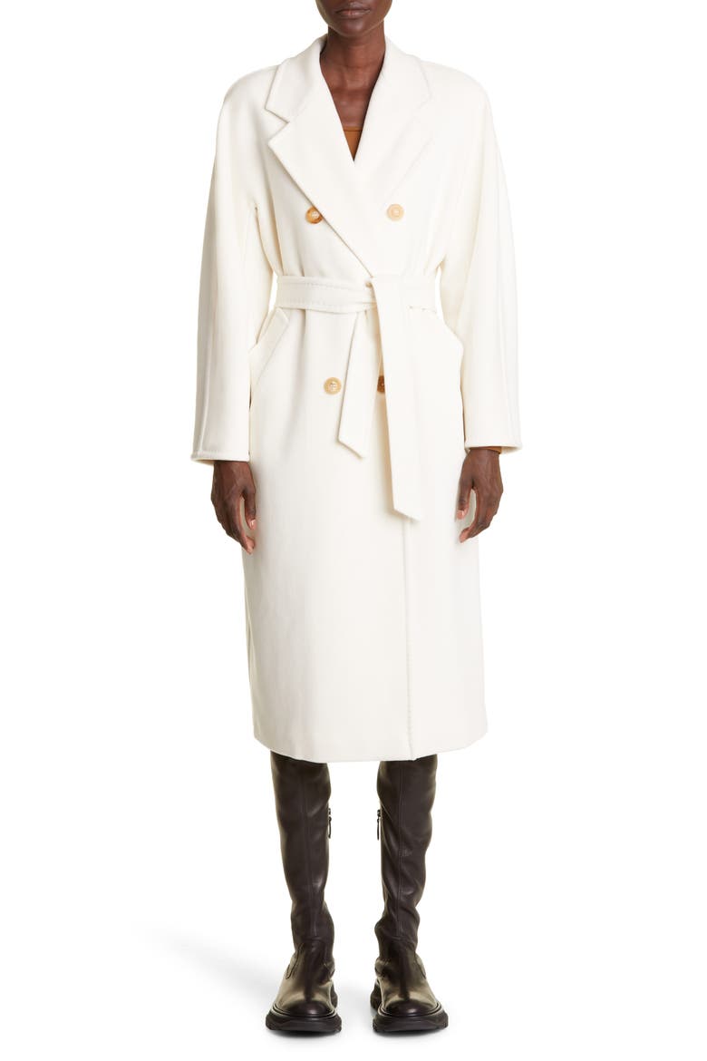 Madame Wool & Cashmere Coat, Main, color, OPTICAL WHITE