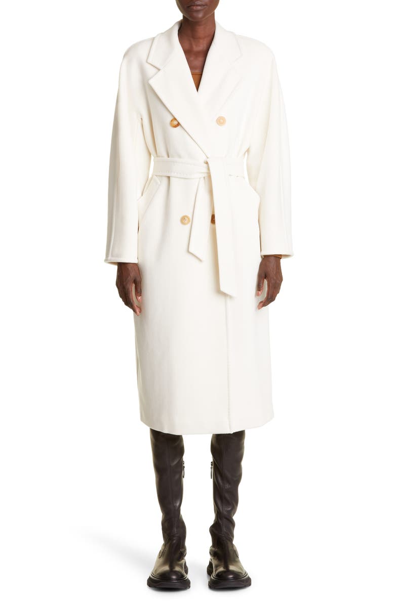 Max Mara Madame Wool & Cashmere Coat, Main, color, Optical White