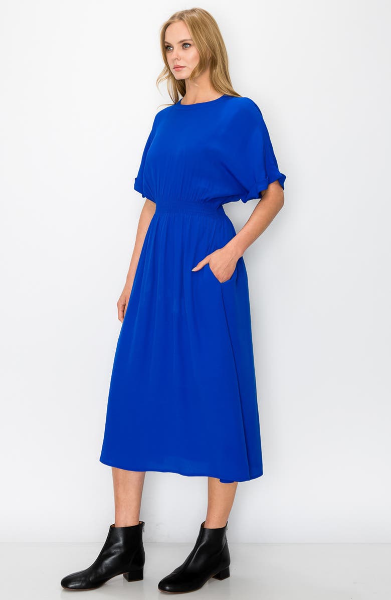 MELLODAY Round Neck Short Sleeve Midi Dress, Alternate, color,
