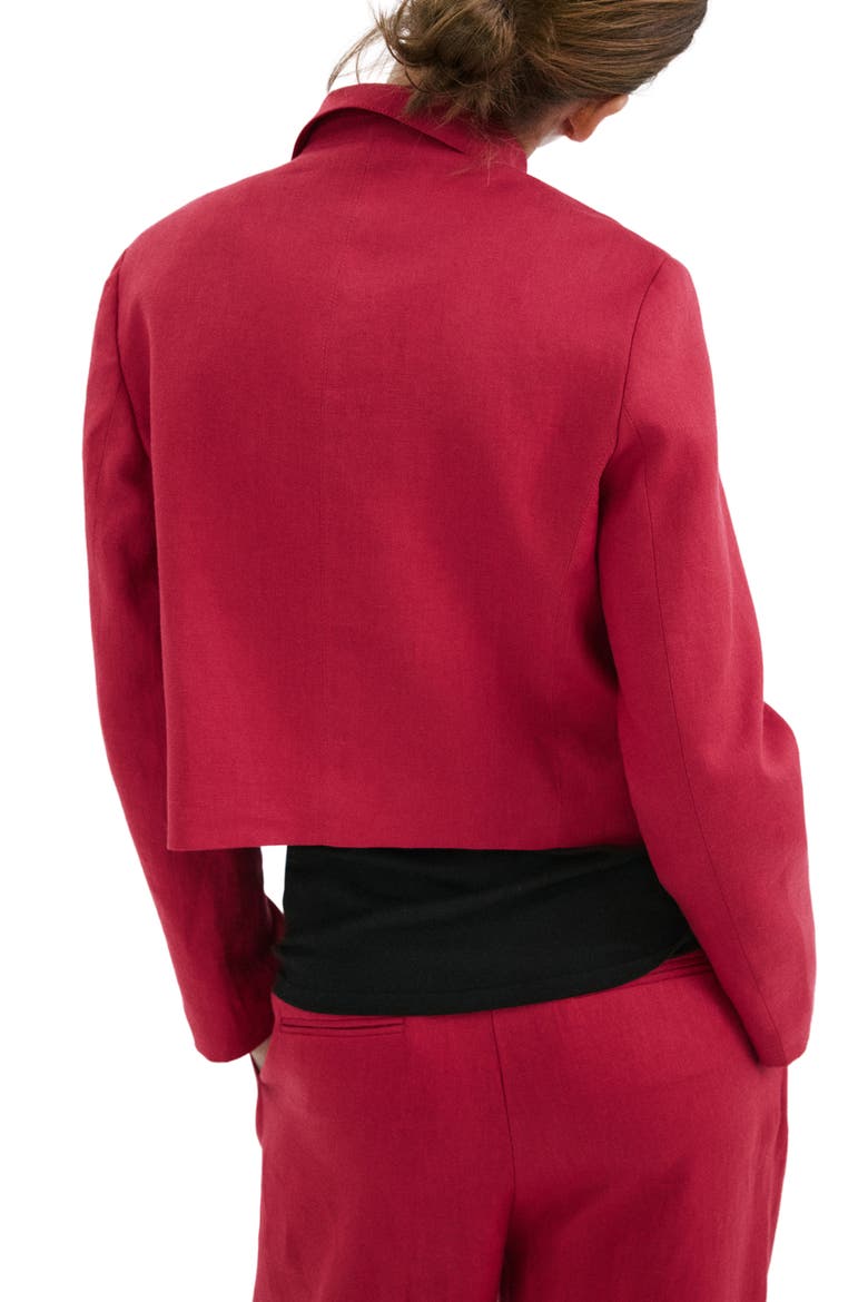 Double Breasted Linen Jacket, Alternate, color, RED