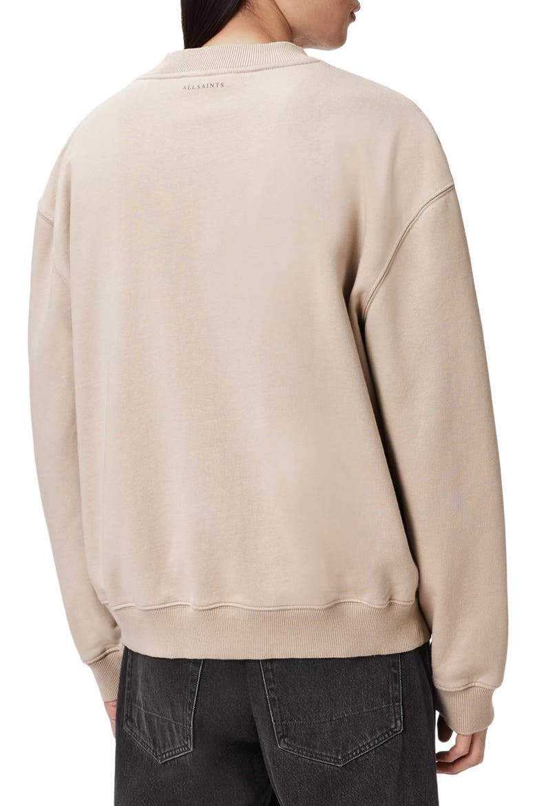 Icon Oversize Cotton Crewneck Sweatshirt, Alternate, color, SANDSTONE BROWN