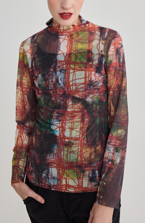 Ines Printed Mesh Top