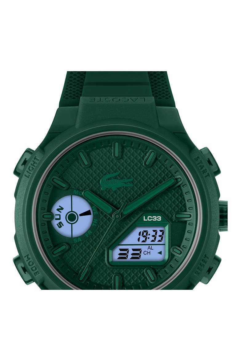 LC33 Silicone Strap Watch, 45mm, Alternate, color, GREEN