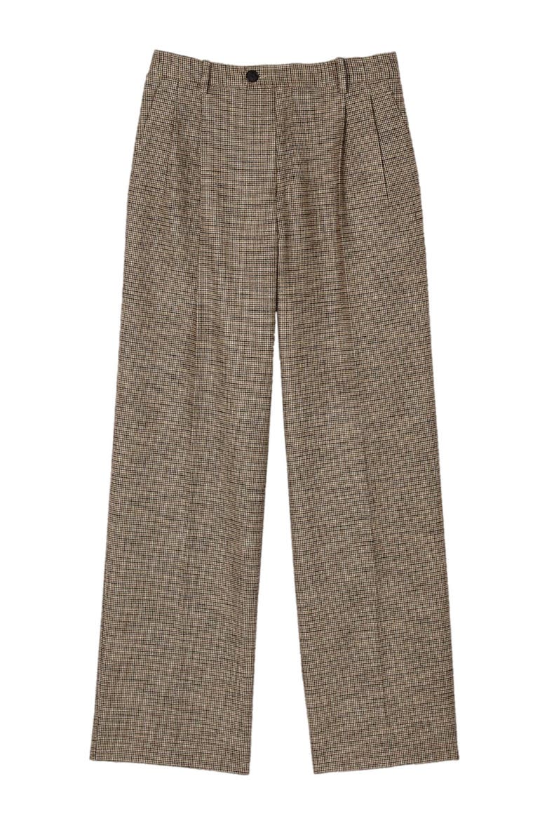 Micro houndstooth trousers, Alternate, color, Brown